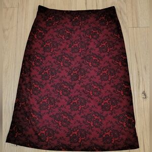 Sassy 90s Lace Print Midi Skirt